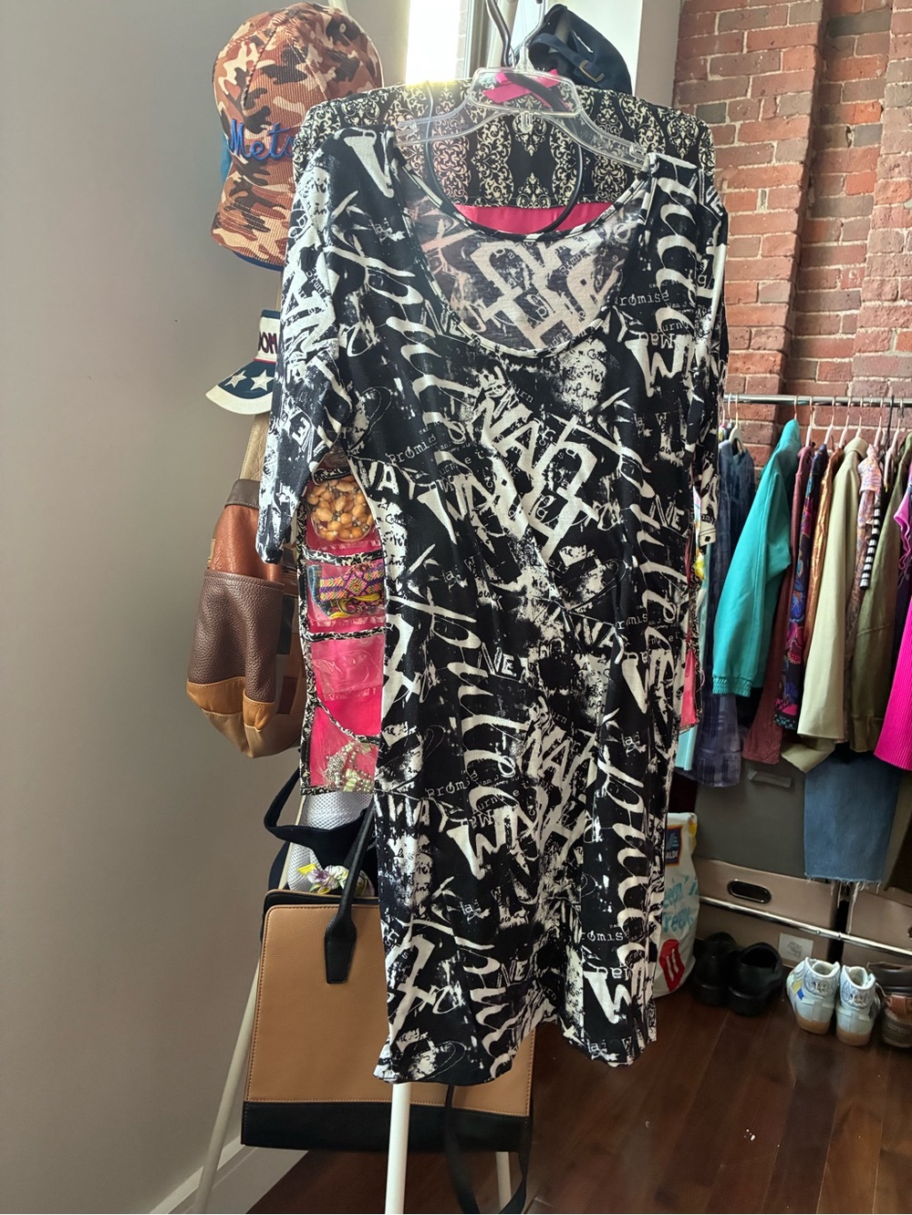 Black & White Graphic Print Dress